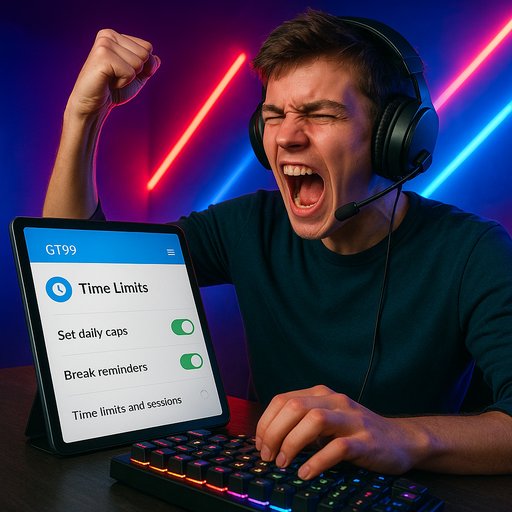 GT99 time limit settings on tablet